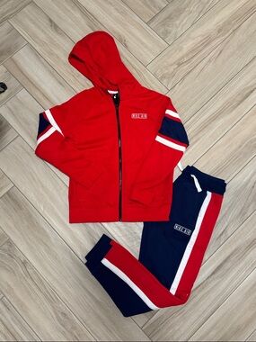 Nike Red & Navy Kids Hoodie Jogger Set